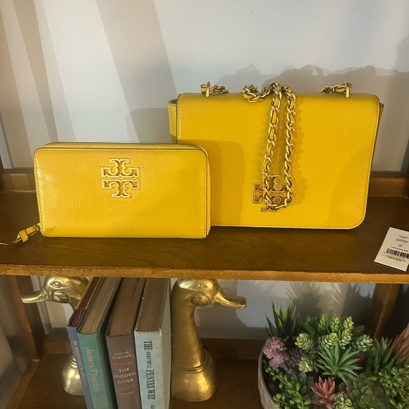 Tory Burch Handbags - Tory Burch Vibrant Yellow Crossbody Bag and Wallet